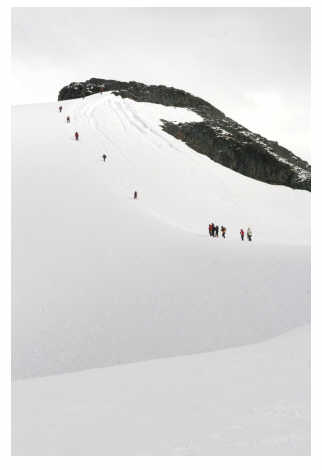 Antarctic walk up the hill