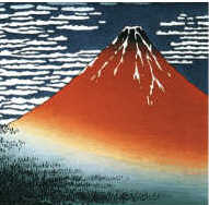 Red Mt. Fuji by Hokusai