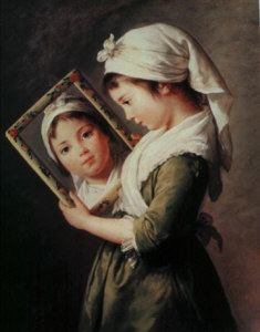 Girl+looking+in+mirror+painting