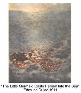 The Little Mermaid casts herself into the sea - Edmund Dulac 1911