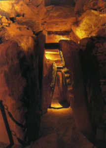The Great Passage at New Grange along which the Winter Solstice sunrise brings its promised rebirth.