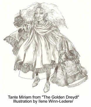 Tante Miriam holding the golden dreydl