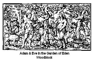Adam and Eve - woodblock