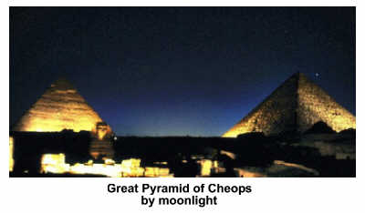The great pyramid of Cheops by moonlight