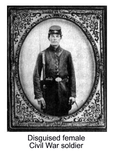 Disguised female Civil War soldier