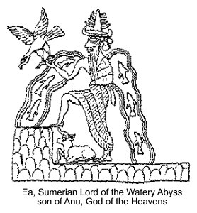 Ea, Sumerian Lord of the Watery Abyss, son of Anu, God of the Heavens