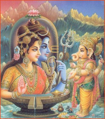 Ganesh, Krishna and Radha
