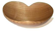 Heart-shaped wooden bowl