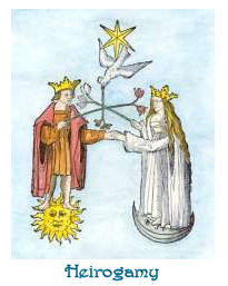 Medieval illustration of the marriage of the sun god and moon goddess