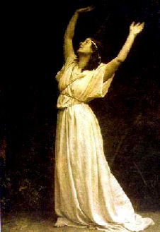Isadora Duncan dancing in costume