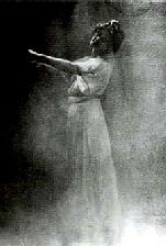 Isadora Duncan dancing in long, flowing Greecian robes, for 1901, San Francisco