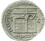  Gates of Janus closed stamped on Roman coin