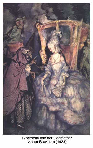 Cinderella and her Godmother by Arthur Rackham