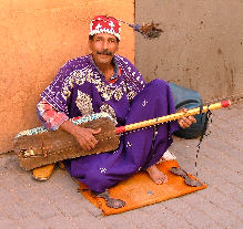Morrocan musician playing the sintir