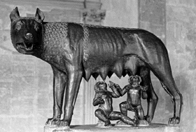 Juno Februata suckling Romulus and Remus