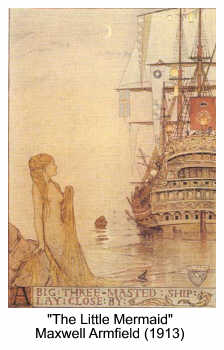 The Little Mermaid rises to see the ship