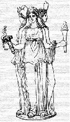 Statue of Hecate facing three directions